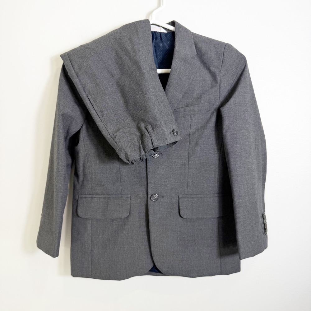 Cat & Jack Suit Set Boys Size 8 Gray 2-Piece Blazer and Pants Formal Wedding